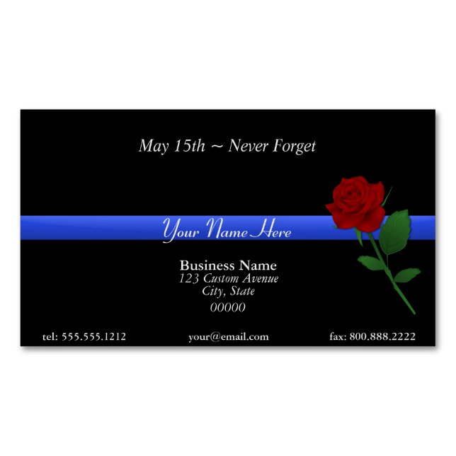 Carte De Visite Magnétique Ligne bleue mince (devant)