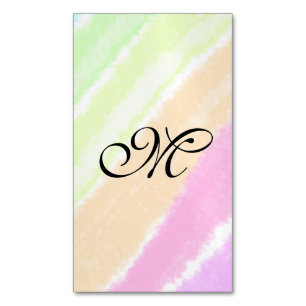 Carte De Visite Magnétique Lignes d'aquarelle stripe arc-en-ciel ajouter votr