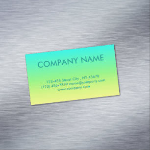 Carte De Visite Magnétique Limme moderne minimaliste turquoise jaune ombre