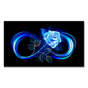 Carte De Visite Magnétique L'infini lumineux avec une rose bleue
