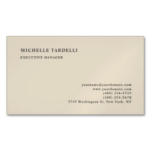 Carte De Visite Magnétique Linge de Luxe Beige Classique Simple Professionnel