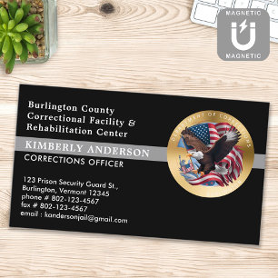 Carte De Visite Magnétique Logo de la garde pénitentiaire du département péni
