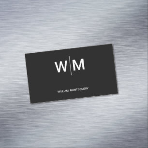 Carte De Visite Magnétique Logo de marque noire Entreprise