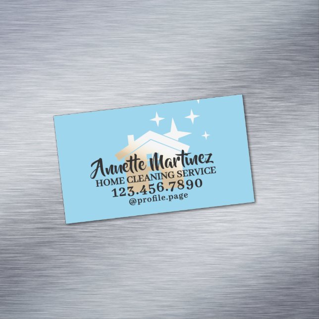 Carte De Visite Magnétique Logo maison d'or nettoyage (In Situ)