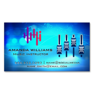 Carte De Visite Magnétique Logo numérique   Mixer   Arrière - plan musical