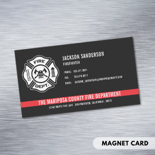 Carte De Visite Magnétique Logo personnalisé de sapeur-pompier de département