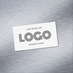 Carte De Visite Magnétique Logo rectangulaire moderne promotionnel noir