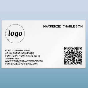 Carte De Visite Magnétique Logo simple et code QR