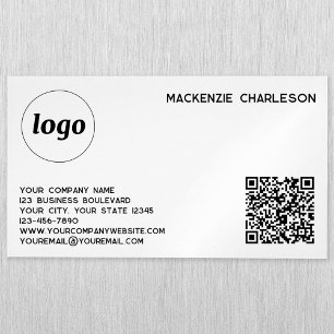 Carte De Visite Magnétique Logo simple et code QR