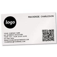 Logo simple et code QR rose poudré