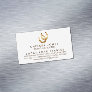 Carte De Visite Magnétique Lucky Horseshoe Equestrian