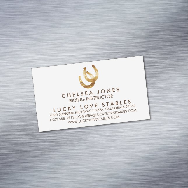 Carte De Visite Magnétique Lucky Horseshoe Equestrian (In Situ)