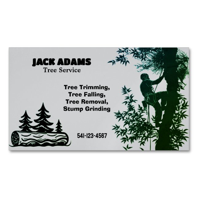 Carte De Visite Magnétique Lumberjack Tree Service Magnetic Business Card (devant)