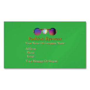 Carte De Visite Magnétique Lunettes de soleil personnalisées mode vertes