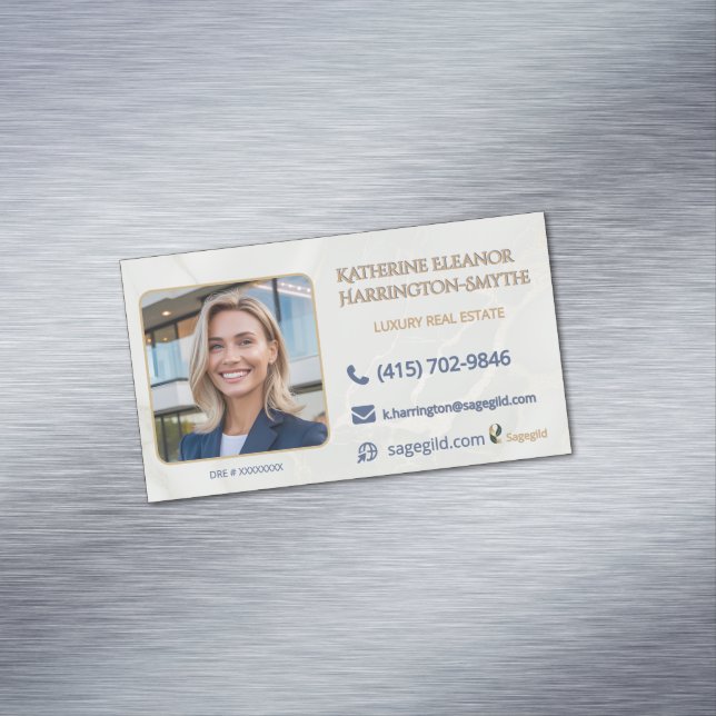 Carte De Visite Magnétique Luxury Realtor Photo Magnet—Call, Email, Visit (In Situ)