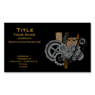 Carte De Visite Magnétique Machines de Steampunk (polychromes)
