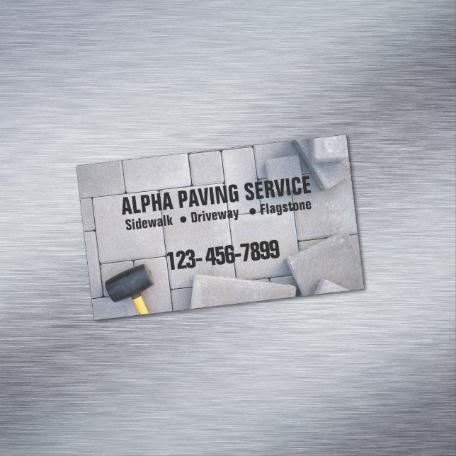 Carte De Visite Magnétique Maçonnerie en pierre de pavage en brique paysage (In Situ)