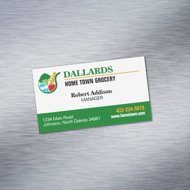 Carte De Visite Magnétique Magasin d'alimentation (In Situ)