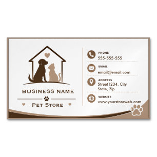 Carte De Visite Magnétique Magasin de Vétérinaire Minimaliste Moderne sur Mes