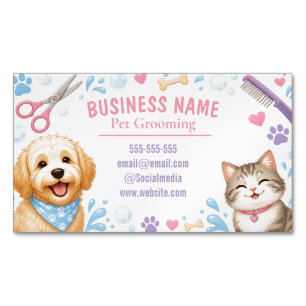 Carte De Visite Magnétique Magnifique toiletteur pour chien et chat promotion