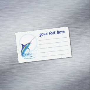 Carte De Visite Magnétique Marlin Bleu Jaillissant de l'Océan