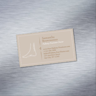 Carte De Visite Magnétique Marron Minimaliste Podologie Massage des Pieds