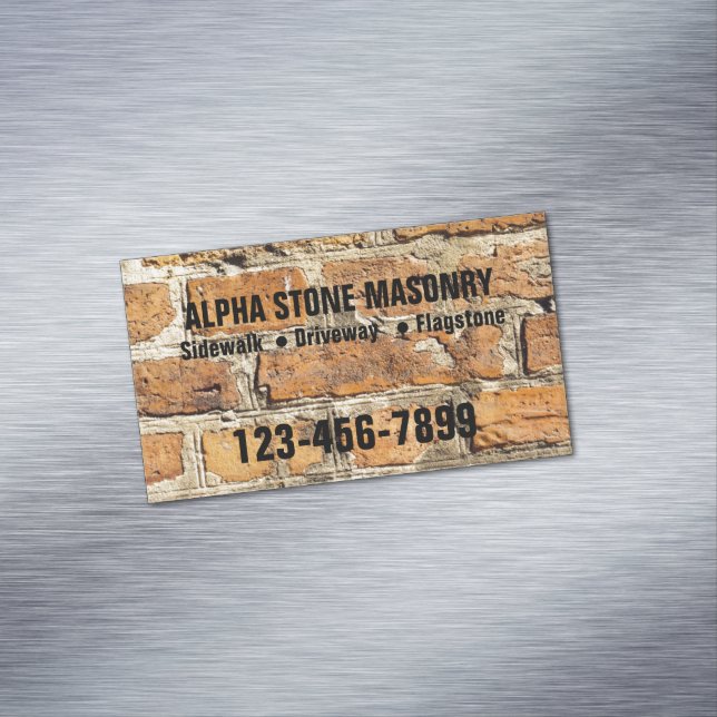 Carte De Visite Magnétique Mason Entrepreneur en pierre Paver pavage pierre m (In Situ)