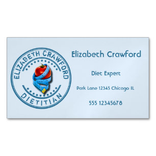 Carte De Visite Magnétique Médecin diétologiste diététiste avec bande de 