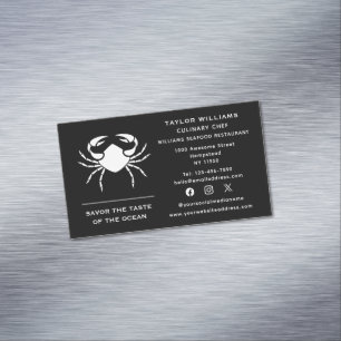 Carte De Visite Magnétique Médias sociaux Crabe Fruits de mer Coastal Ocean R