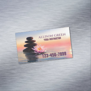 Carte De Visite Magnétique Méditation Thérapie Massage Zen Instructeur de Yog