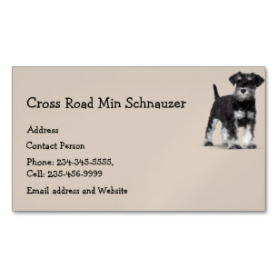Carte De Visite Magnétique Min Schnauzer Chien Animal animal de compagnie
