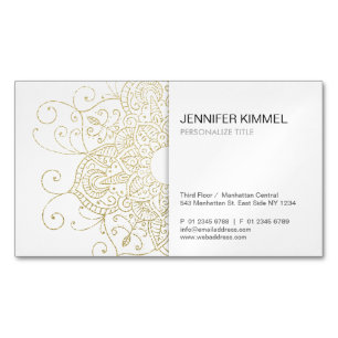 Carte De Visite Magnétique Mini-minimaliste Mandala pour les huiles d'or clas