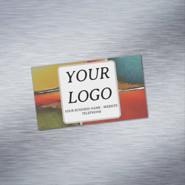 Carte De Visite Magnétique Minimalisme Couleur Blocage Entreprise Promotion (In Situ)