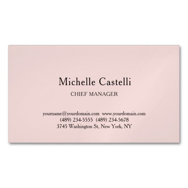 Carte De Visite Magnétique Minimalist Professional Unique Classical Pastel (devant)