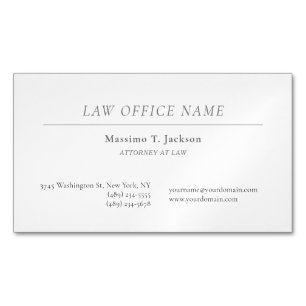 Carte De Visite Magnétique Minimaliste Avocat de droit Bureau d'avocat simple