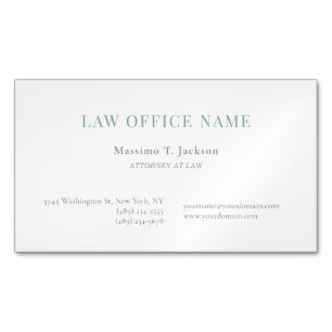 Carte De Visite Magnétique Minimaliste Avocat de droit Bureau d'avocat simple