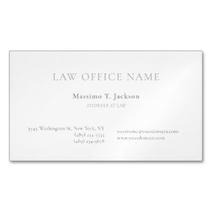 Carte De Visite Magnétique Minimaliste Avocat de droit Bureau d'avocat simple