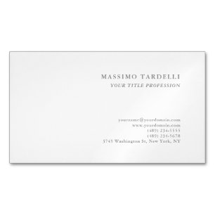 Carte De Visite Magnétique Minimaliste Classique Simple Professionnel