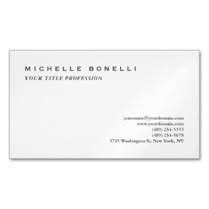 Carte De Visite Magnétique Minimaliste Classique Simple Professionnel