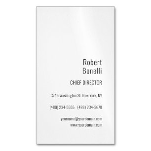 Carte De Visite Magnétique Minimaliste Moderne Noir & Blanc