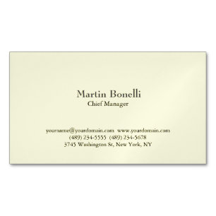 Carte De Visite Magnétique Minimaliste Unique Classique Simple