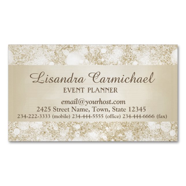 Carte de visite magnétique Mocha Cream Bokeh (devant)