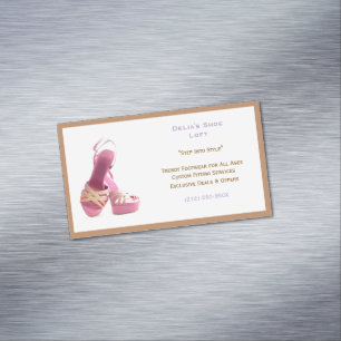 Carte De Visite Magnétique Mode Chaussures rose beige foncé pour femmes
