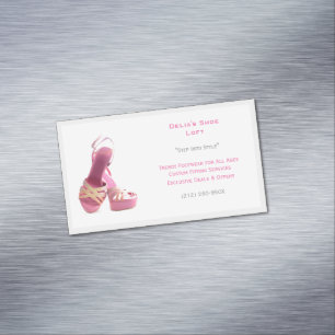 Carte De Visite Magnétique Mode Chaussures rose gris pour femmes
