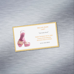 Carte De Visite Magnétique Mode Chaussures rose jaune pour femmes