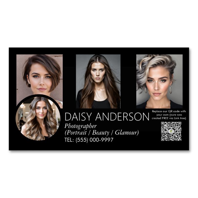 Carte De Visite Magnétique Modern Minimalist Photographer Business Card |  (devant)