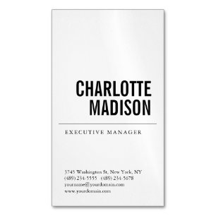 Carte De Visite Magnétique Moderne Simple Blanc Tendance Minimaliste Simple