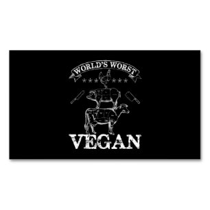 Carte De Visite Magnétique Mondes les plus mauvais Vegan Viande BBQ poulet po