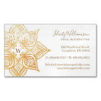 Monogramme de fleur Mandala Lotus Gold