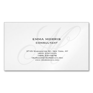 Carte De Visite Magnétique Monogramme Moderne Simple Minimaliste Uni